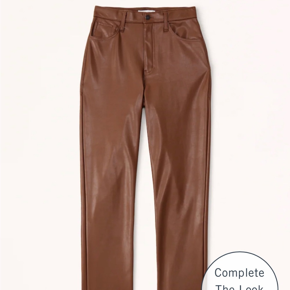 ABERCROMBIE 90’S STRAIGHT ULTRA HIGH RISE LEATHER PANTS NEW WITH TAGS!